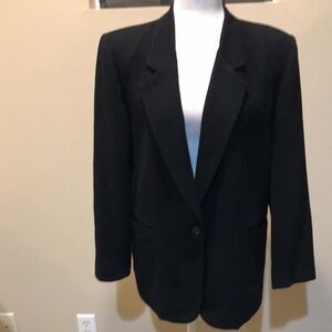 Alfred Dunner 100% Worsted Wool Blazer Padded Shoulders Lined Side Pockets-10